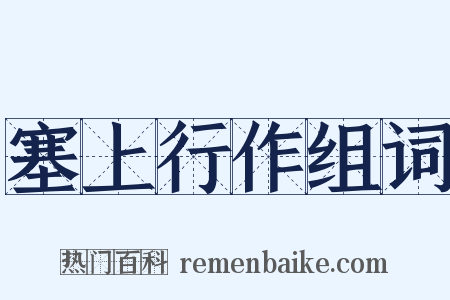 塞上行作组词是什么意思的图片